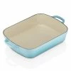 Le Creuset Signature Teal Cast Iron 33cm Rectangular Roaster -Tiffany & Co. Shop 201843317 LC Cast Iron 33cm Roaster Teal