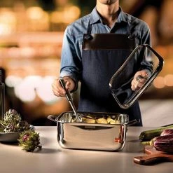 Tramontina Grano 3-ply Stainless Steel Square Roasting Pot With Lid -Tiffany & Co. Shop 62144260 Tramontina Grano 3 ply Stainless Steel Square Roasting Pot with Lid 4