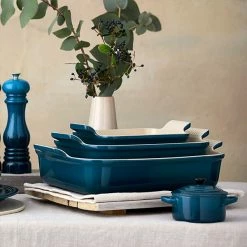 Le Creuset Deep Teal Stoneware Medium 26cm Heritage Rectangular Dish -Tiffany & Co. Shop 71102266420001 Le Creuset Stoneware Heritage Rectangular Dish 26cm Deep Teal 5