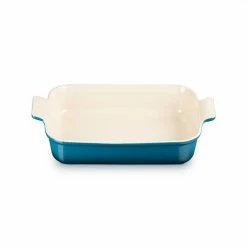 Tiffany & Co. Shop -Tiffany & Co. Shop 71102326420001 Le Creuset Stoneware Heritage Rectangular Dish 32cm Deep Teal 1