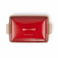 Le Creuset Cerise Stoneware 33cm Heritage Rectangular Dish With Lid -Tiffany & Co. Shop 91001533060000 Le Creuset Cerise Heritage 33cm Rectangular Dish With Lid 3