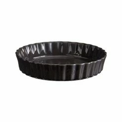 Emile Henry Charcoal Deep Tart Dish 24cm