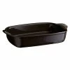 Emile Henry Charcoal Ultime Rectangular Baking Dish 42.5cm X 28cm