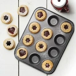 MasterClass KitchenCraft Master Class Crusty Bake 12 Hole Shallow Baking Pan -Tiffany & Co. Shop KCMCCB29 KitchenCraft Crusty Bake 12 Hole Pan 1