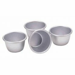 KitchenCraft Anodised Mini Pudding Moulds 7.5cm, Set Of Four