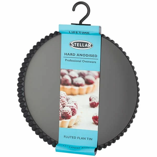 Stellar Hard Anodised 11" Fluted Flan Tin Loose Base Stellar Hard Anodised 11" Fluted Flan Tin Loose Base -Tiffany & Co. Shop SHA40 Stellar Hard Anodised 11Inch Fluted Flan Tin Loose Base 2