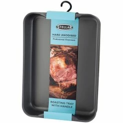 Stellar Hard Anodised 36 X 27cm Roasting Tray With Handle -Tiffany & Co. Shop SHA82 Stellar Hard Anodised 36X26cm Roasting Tray Handle 2
